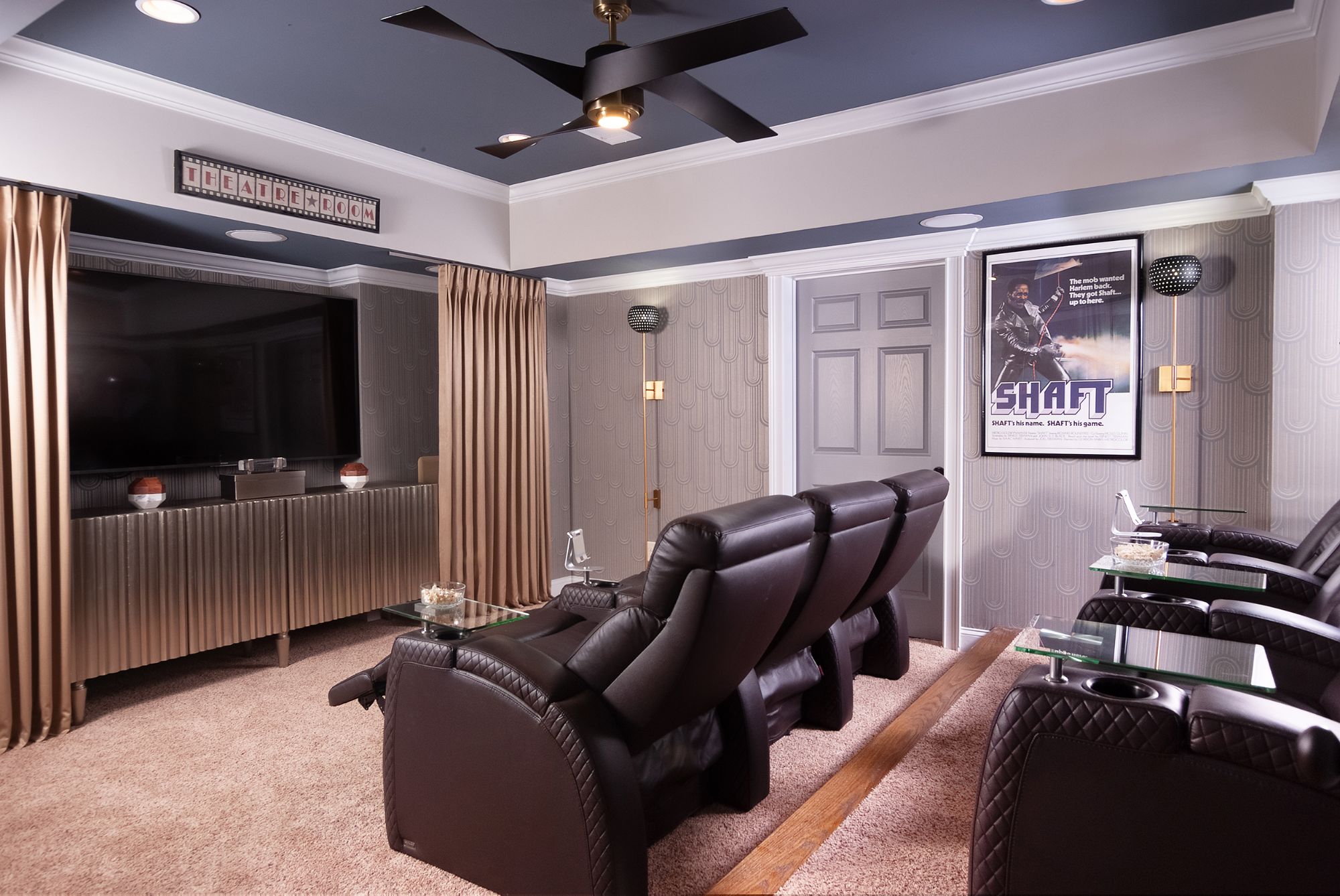 Media Room Interior Decorator The Woodlands